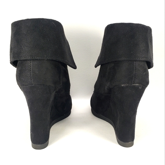 Mossimo Black Faux-suede Lace-Up, Wedge Bootie. Women's Size 8.5 M - Picture 8 of 12